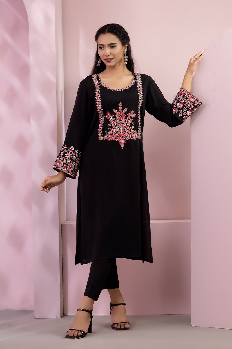 Black Cherry Georgette Kurti Women 1122 000080